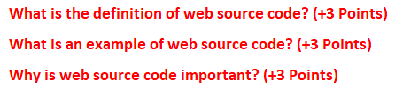 Solved What is the definition of web source code? (+3 | Chegg.com
