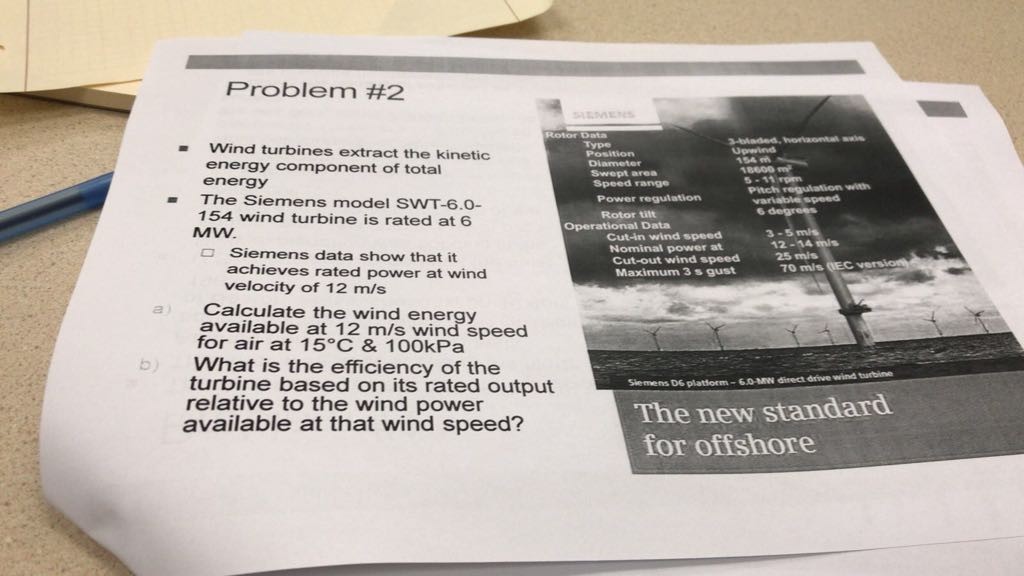 Solved Problem #2 -Wind Turbines Extract The Kinetic Energy | Chegg.com