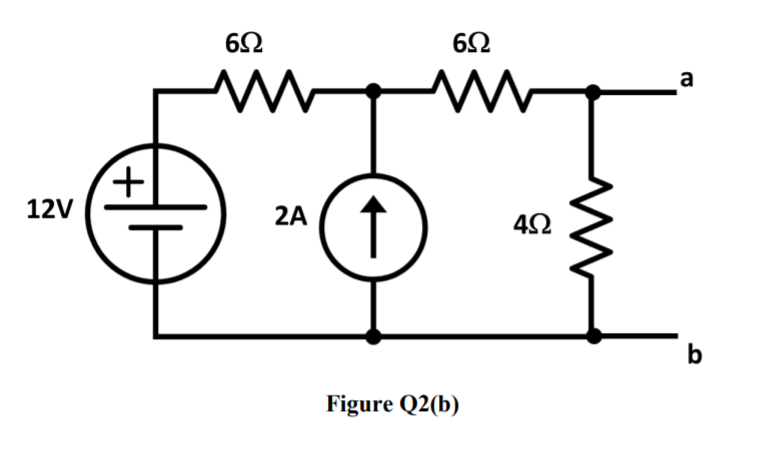 Solved (b) Solve the circuit in Figure Q2(b) at terminal a-b | Chegg.com