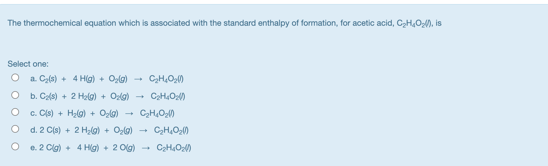 Solved The thermochemical equation which is associated with