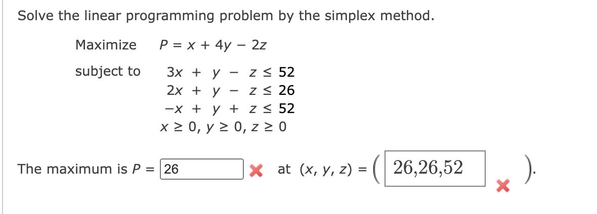 Solved Solve The Linear Programming Problem By The Simplex | Chegg.com