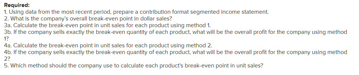 Solved 4a. Calculate the break-even point in unit sales for | Chegg.com