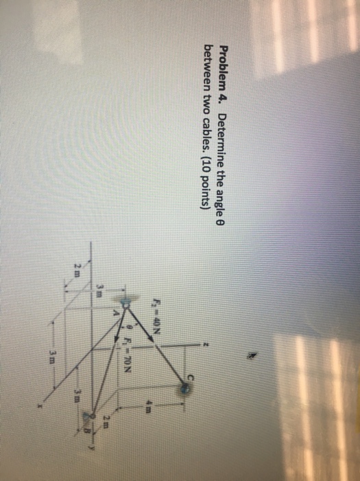 Solved Determine The Angle Theta Between Two Cables. | Chegg.com