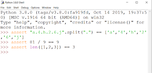 Solved Details Practice writing assertions in Python Shell. | Chegg.com