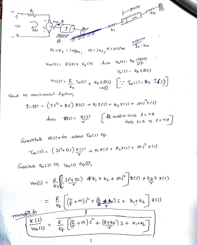 Question 1 The system shown in the figure is used to | Chegg.com