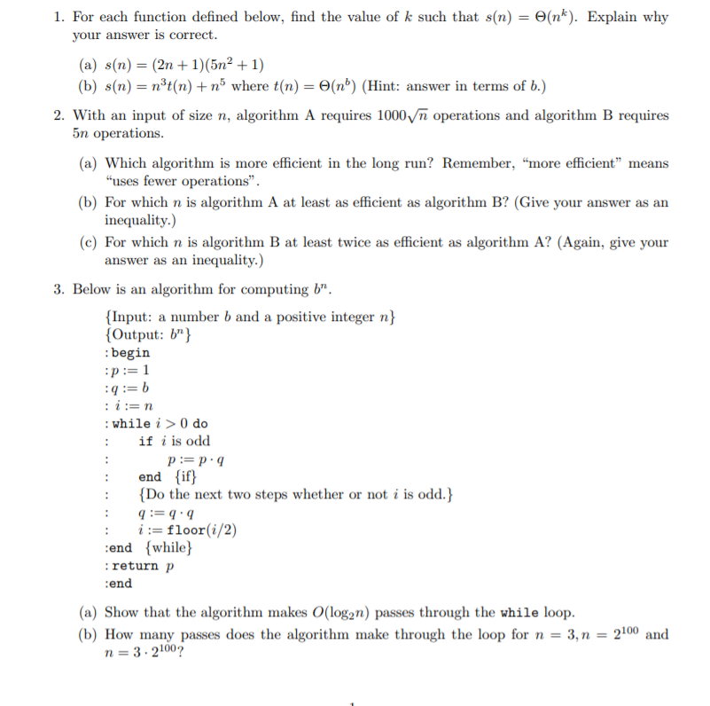 Solved 1. For each function defined below, find the value of | Chegg.com