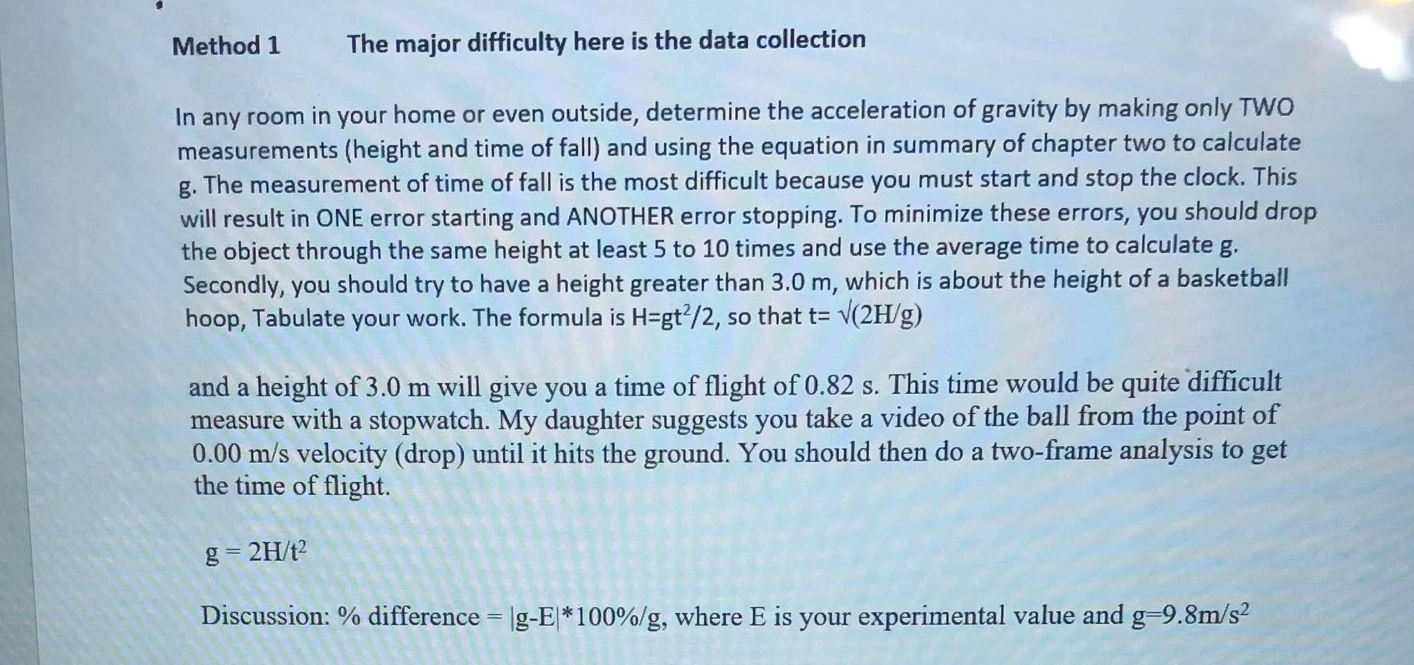 Solved Method 1 The major difficulty here is the data | Chegg.com