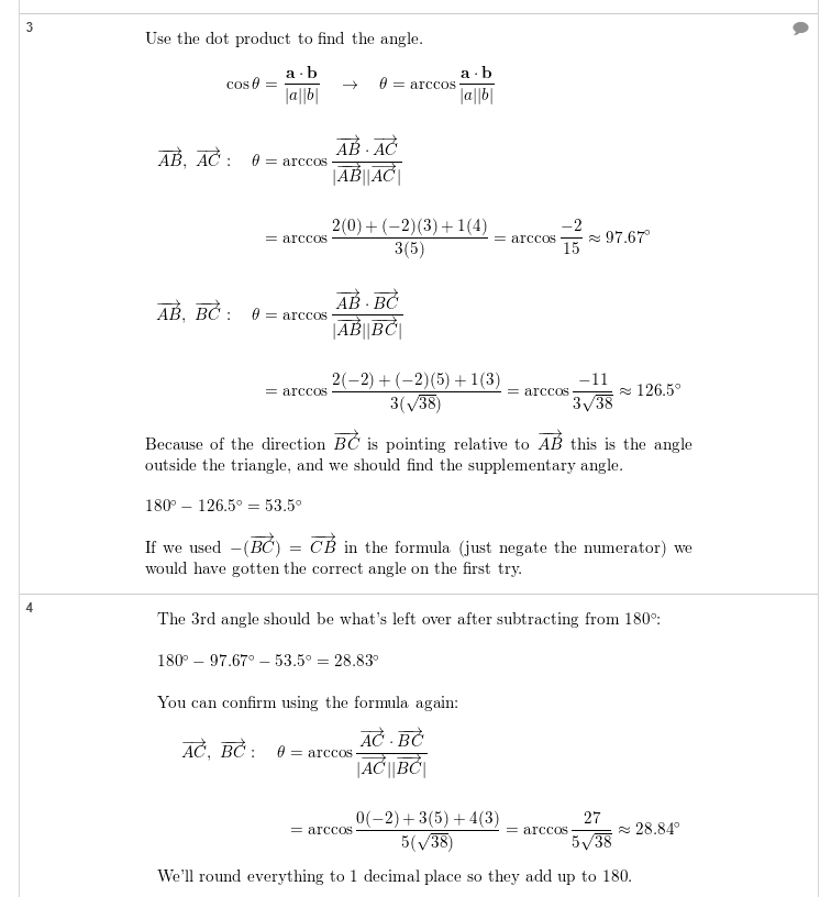 Solved Find, correct to the nearest degree, the three angles | Chegg.com