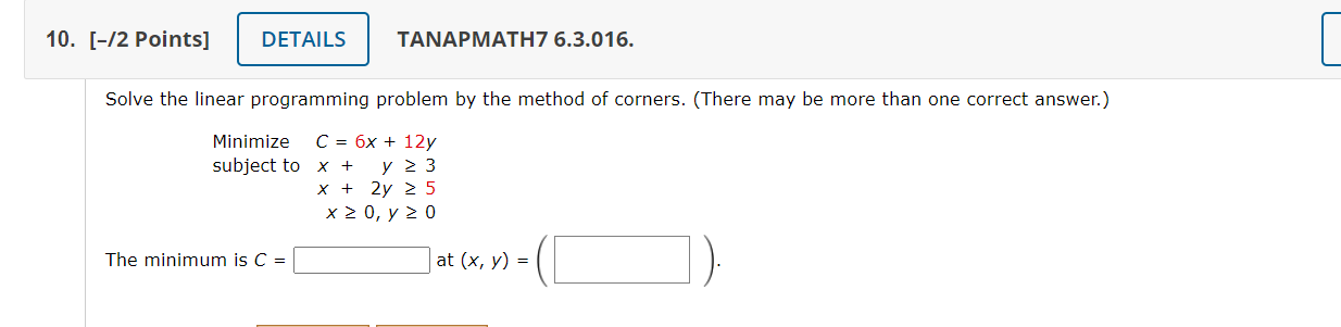 Solved Solve the linear programming problem by the method of | Chegg.com