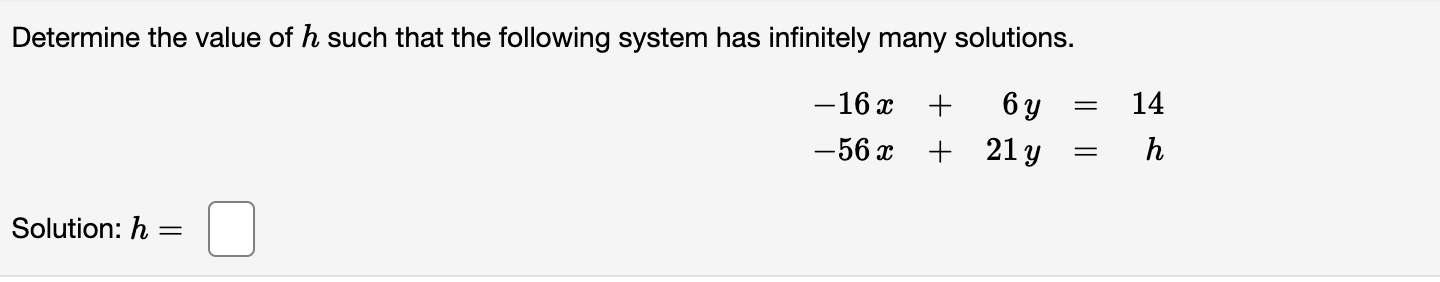 Solved Determine The Value Of H Such That The Following | Chegg.com