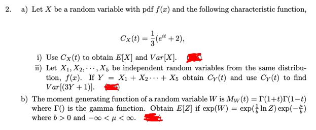 Solved a) Let X be a random variable with pdf f(x) and the | Chegg.com