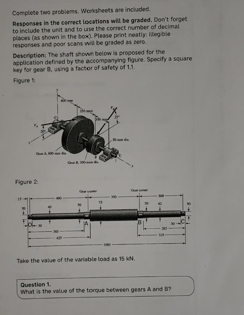 Solved Complete two problems. Worksheets are included. | Chegg.com