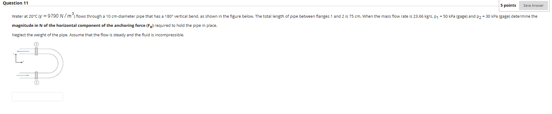 Solved Question 11 5 points Save Answer Water at 20°C (y | Chegg.com