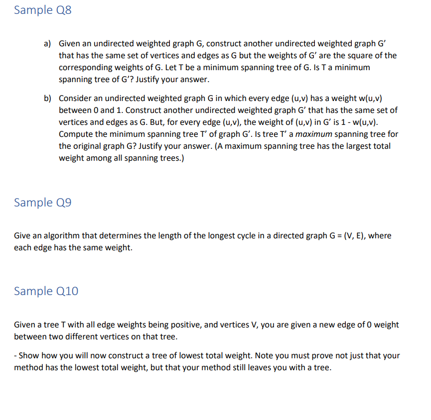 Sample Q9Give an algorithm that determines the length | Chegg.com