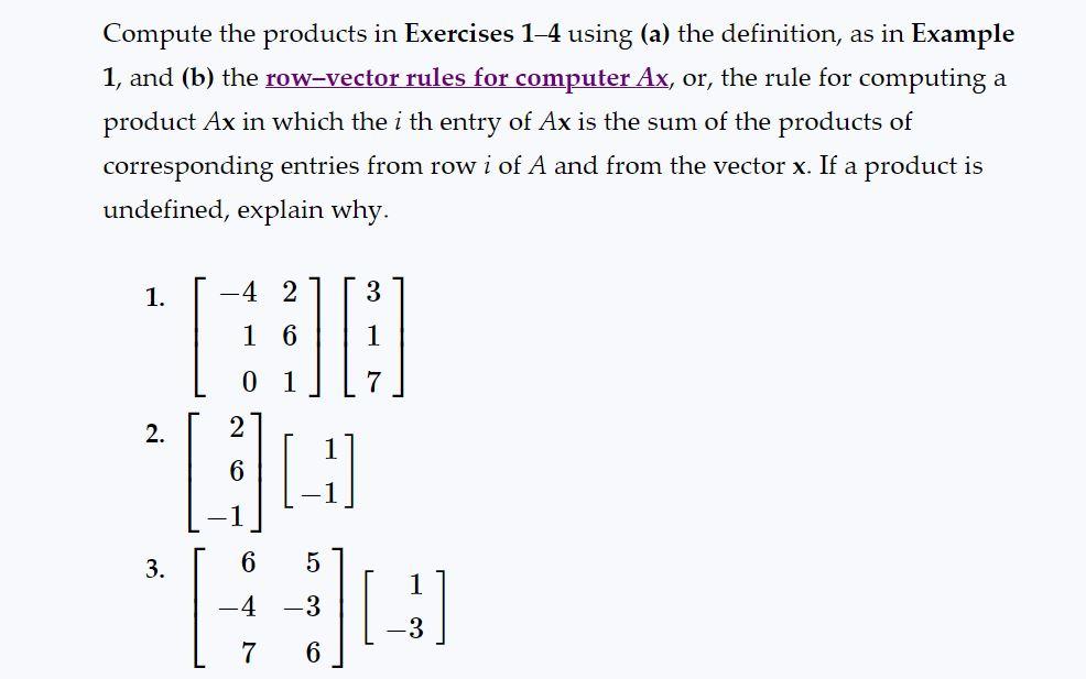 Solved Compute The Products In Exercises 1-4 Using (a) The | Chegg.com