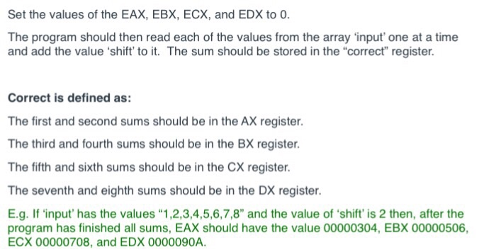 Solved Create a BYTE array with the label 'input. 'input | Chegg.com