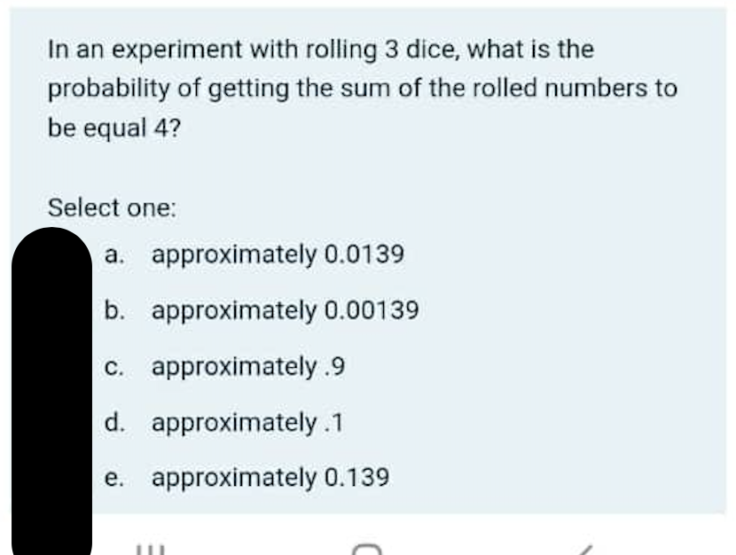 what is experimental probability of rolling a 3