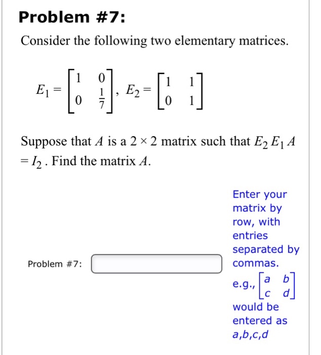 Solved Problem #7: Consider the following two elementary | Chegg.com