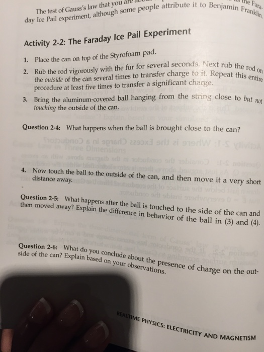 Solved to Benjamin Franklin. day Ice Pail Activity 22 The
