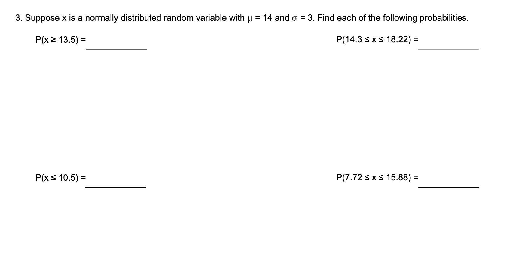 Solved 3. Suppose x is a normally distributed random | Chegg.com