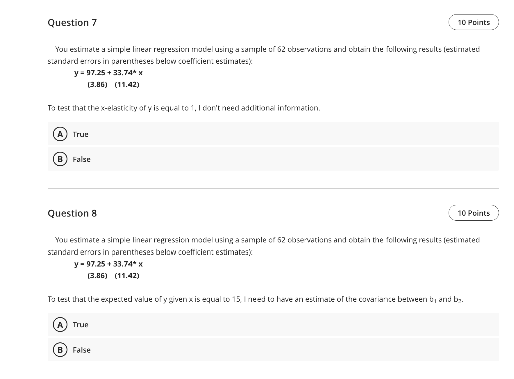 Solved Question 1 You estimate a simple linear regression | Chegg.com