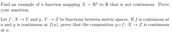 Solved Find an example of a function mapping X = R2 to R | Chegg.com