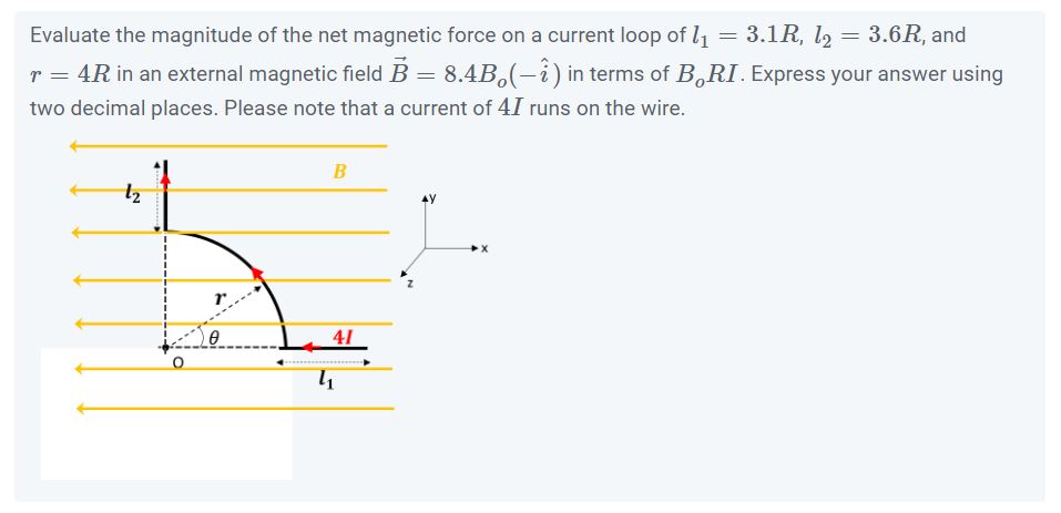 Evaluate the magnitude of the net magnetic force on a | Chegg.com