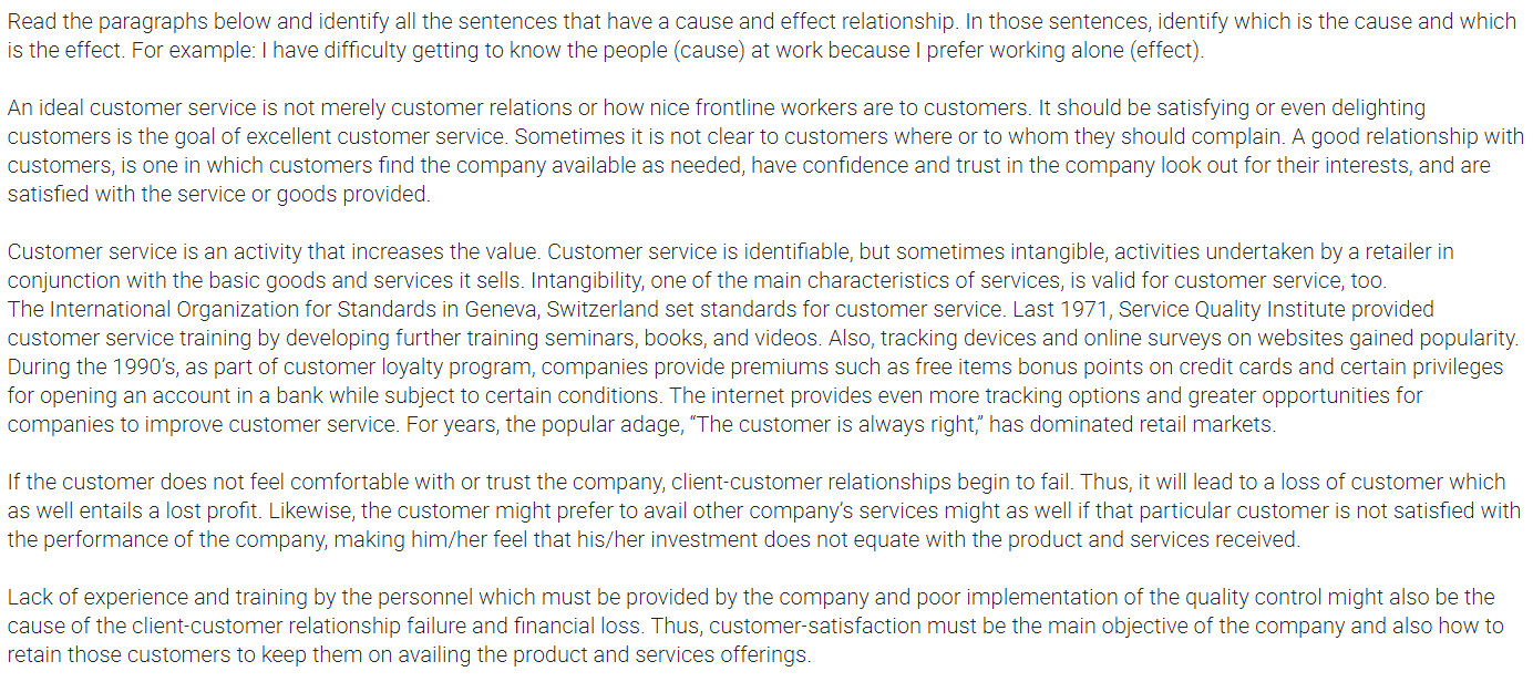 Solved Read the paragraphs below and identify all the | Chegg.com
