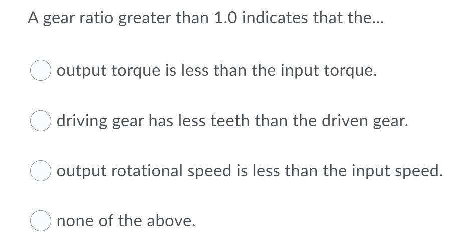 Solved What is the mechanical advantage of a gear drive with | Chegg.com