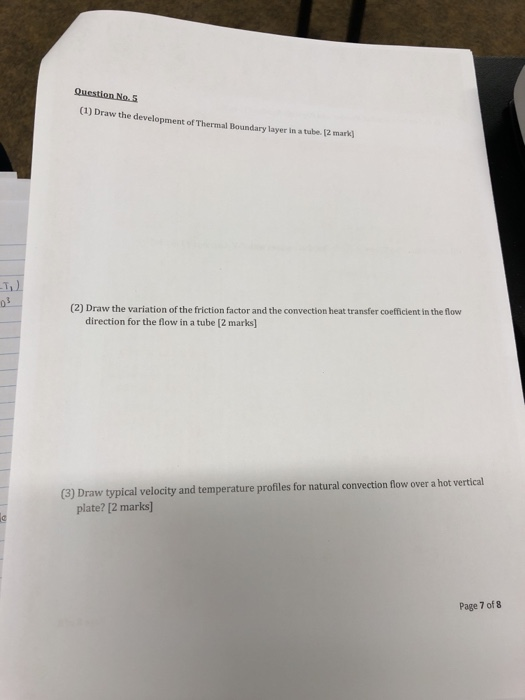 Solved Question No5 (1) Draw the development of Thermal | Chegg.com