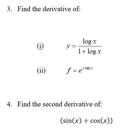 derivative of y log x 1 x