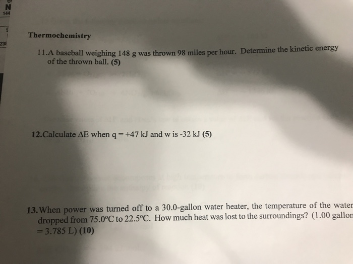 thermochemistry-worksheet