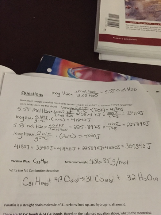 Solved Using the average enthalpy for your marshmallow and