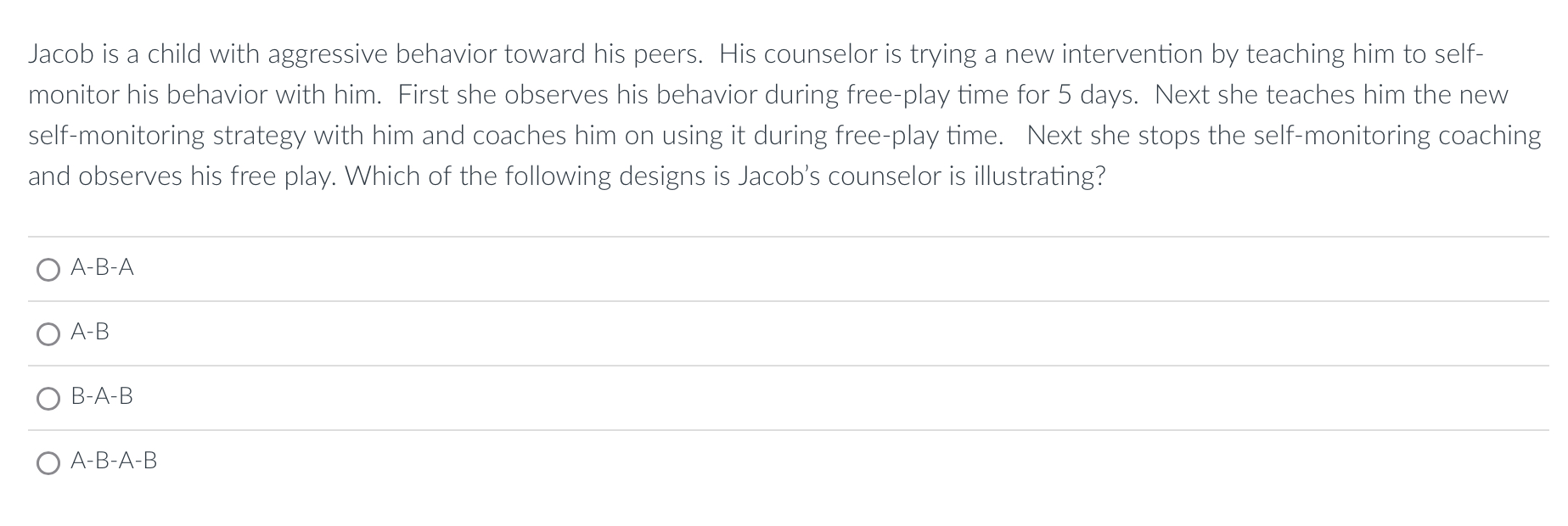 Solved Jacob is a child with aggressive behavior toward his | Chegg.com