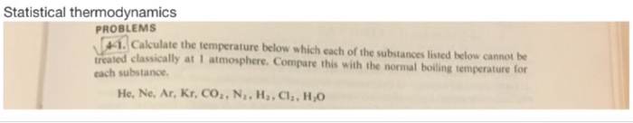 statistical thermodynamics homework