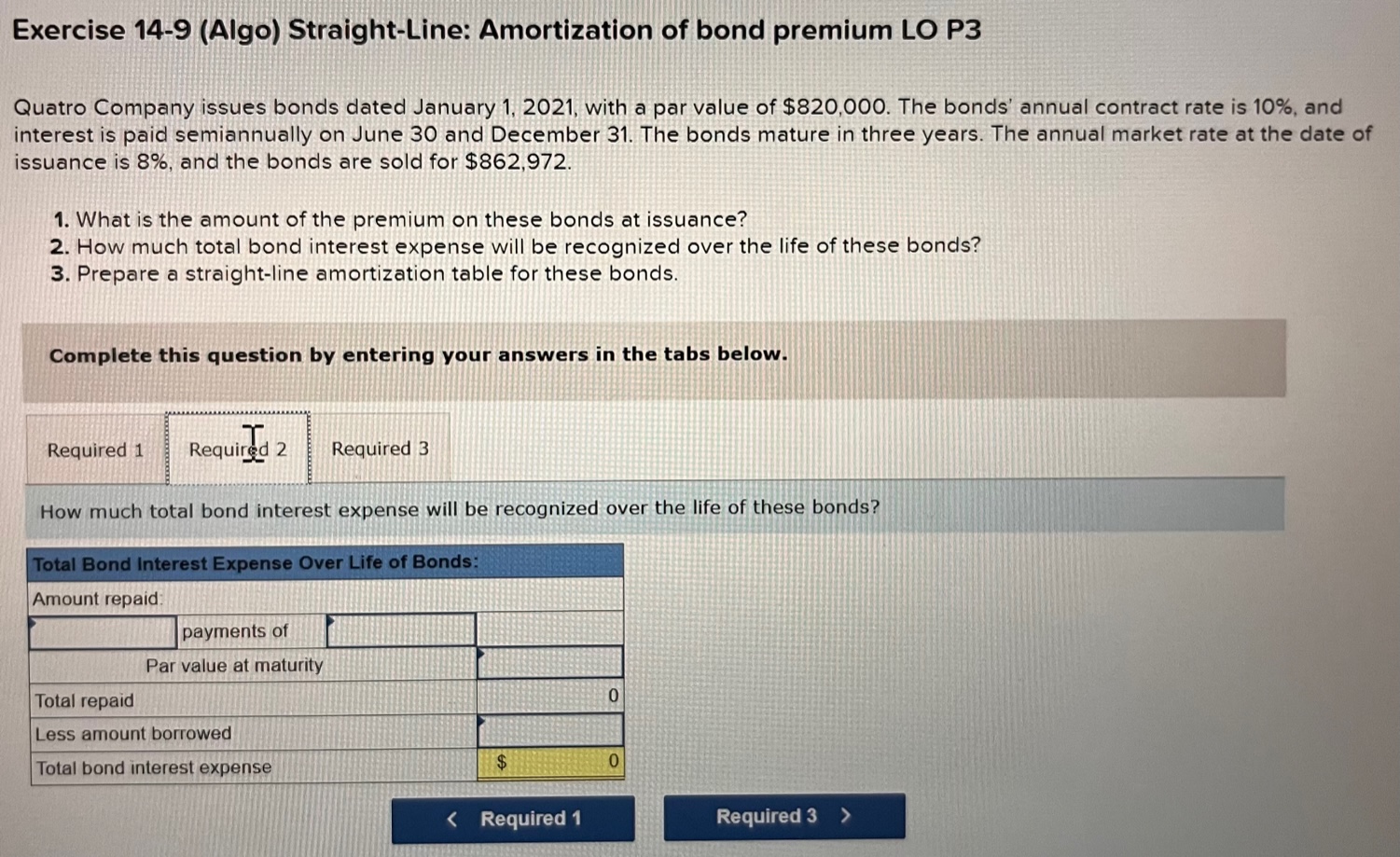 Solved Exercise 14-9 (Algo) Straight-Line: Amortization Of | Chegg.com