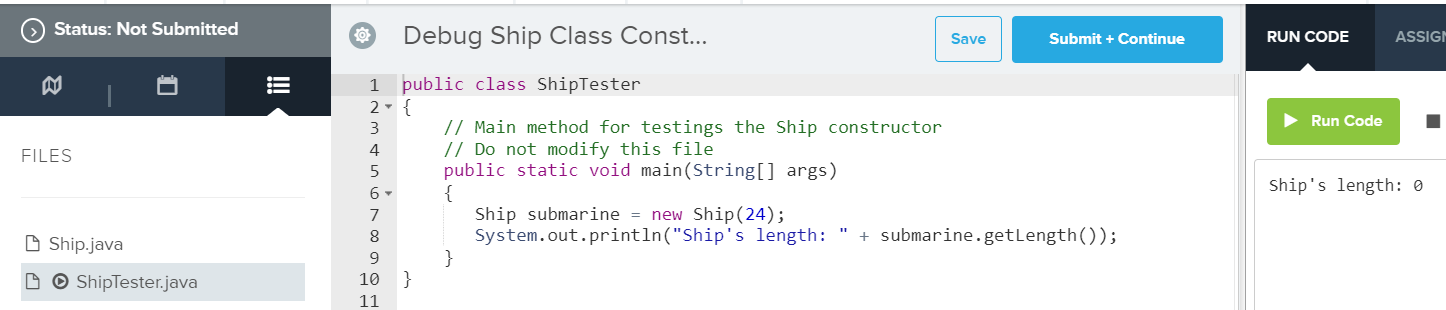 Solved Let's Go! Debugging : Debug Ship Class Constructor In | Chegg.com