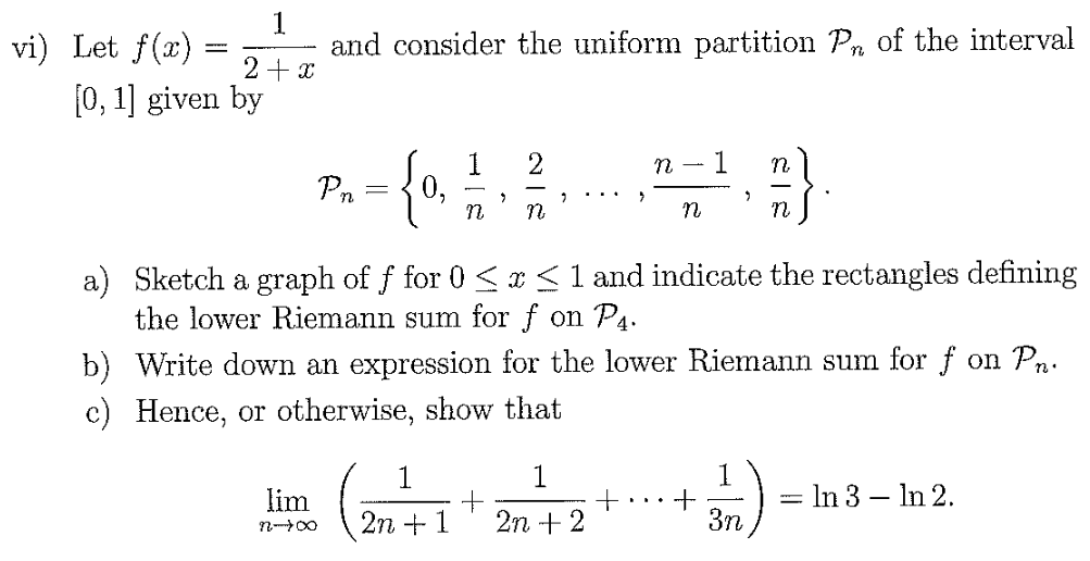 Solved Vi Let Fx2x1 And Consider The Uniform Partition 5369