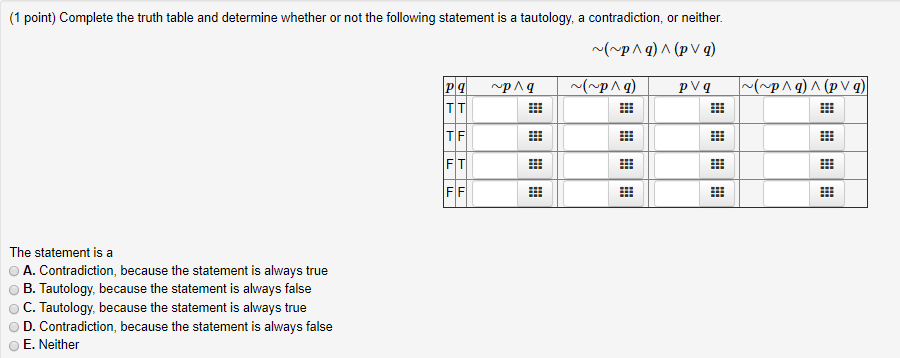 Solved 1 Point Complete The Truth Table And Determine W