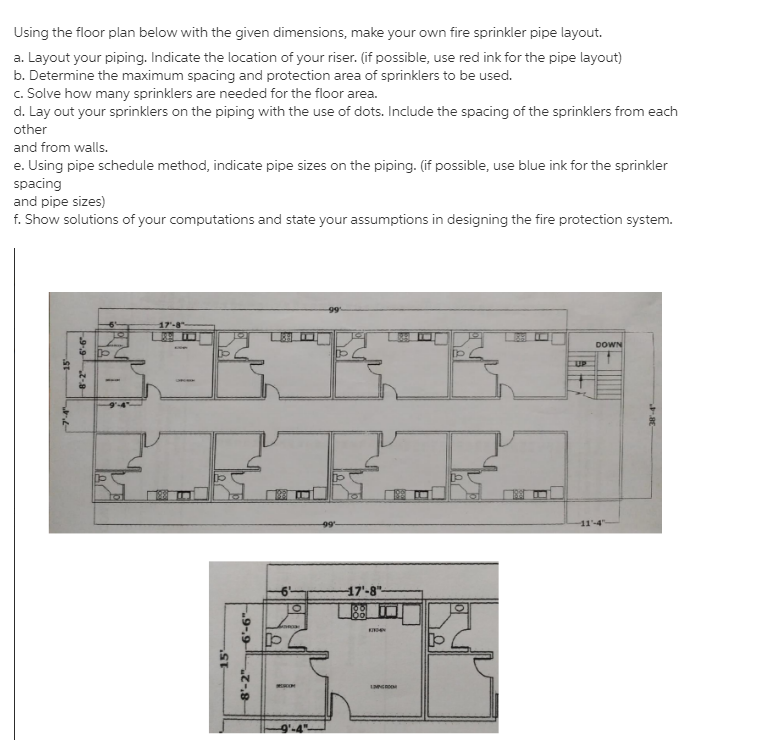 Using the floor plan below with the given dimensions, | Chegg.com