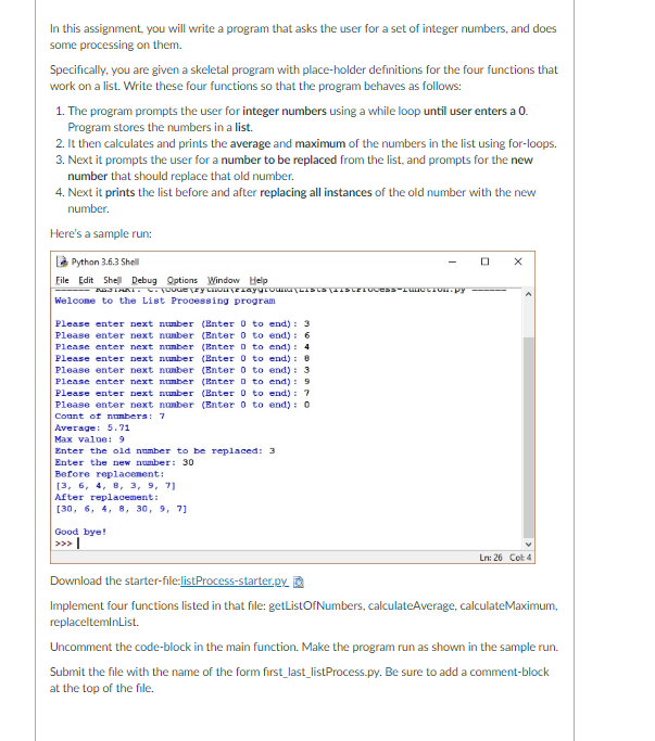 Solved Python program: This program needs Implement four | Chegg.com
