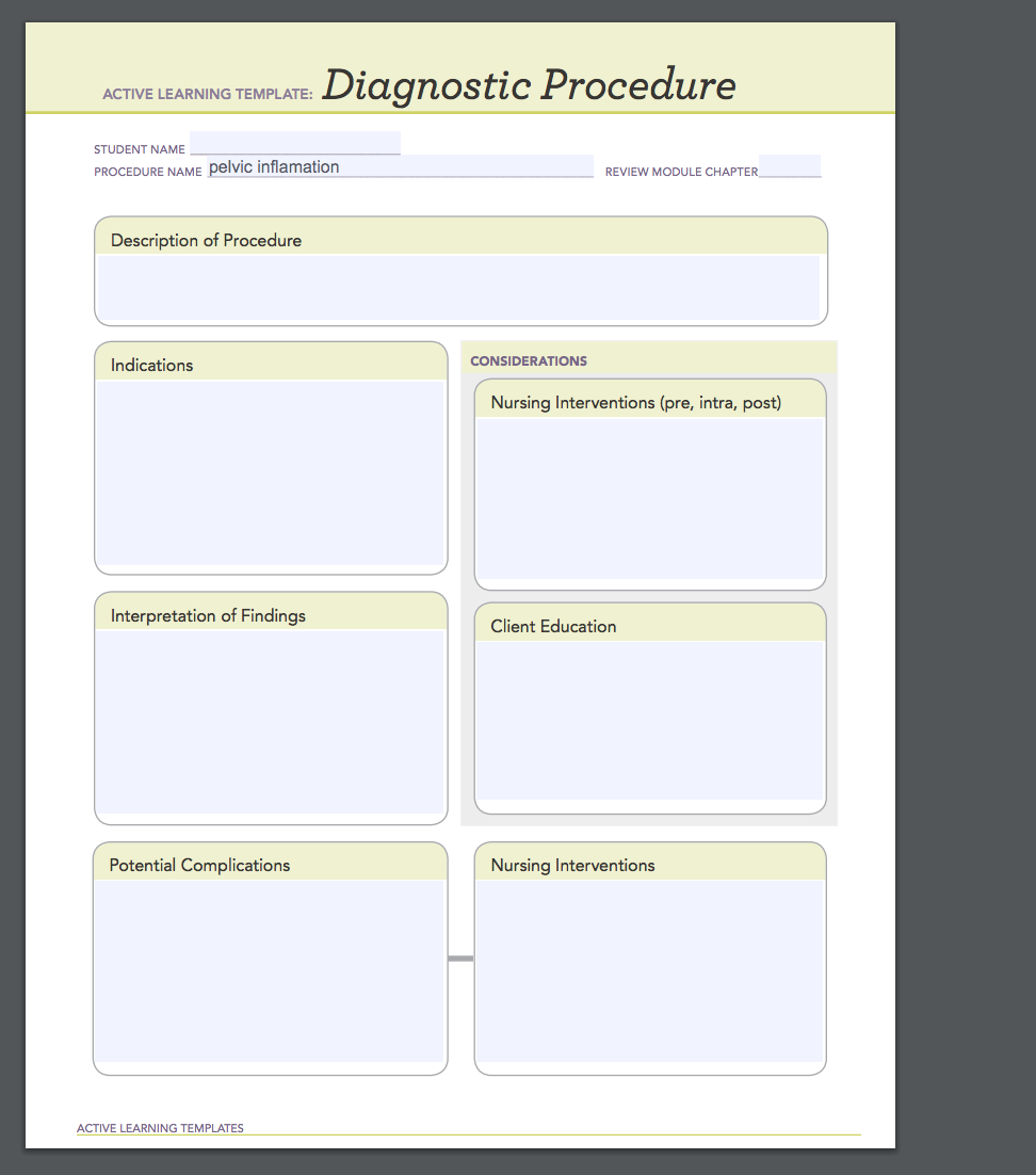 Solved ACTIVE LEARNING TEMPLATE: Diagnostic Procedure | Chegg.com