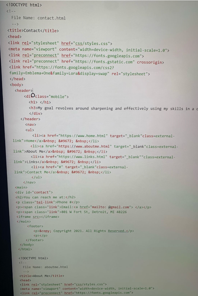 Solved please update the following html and css sheets with 