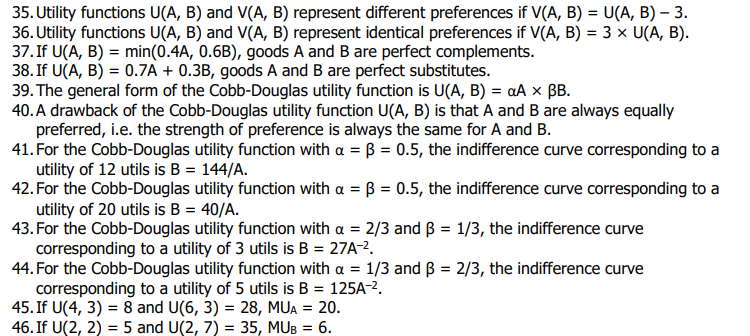 Solved 35. Utility functions U(A, B) and V(A, B) represent | Chegg.com