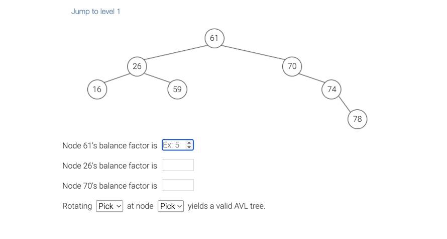Solved Jump to level 1 Node 61's balance factor is Node 26 | Chegg.com