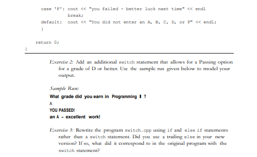 Solved LAB 4.4 The switch Statement Exercise 1: Bring in the | Chegg.com