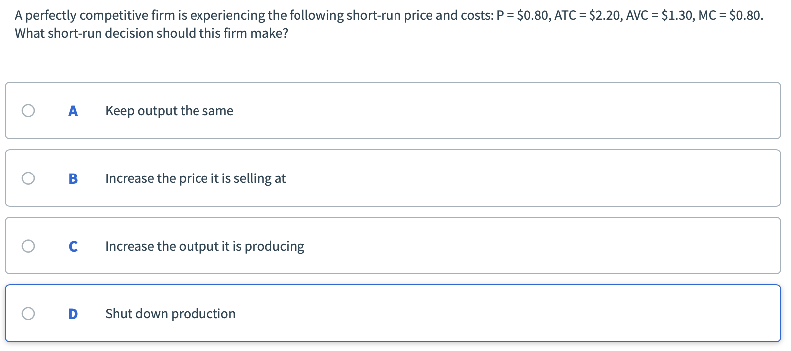 Solved A Perfectly Competitive Firm Is Experiencing The | Chegg.com