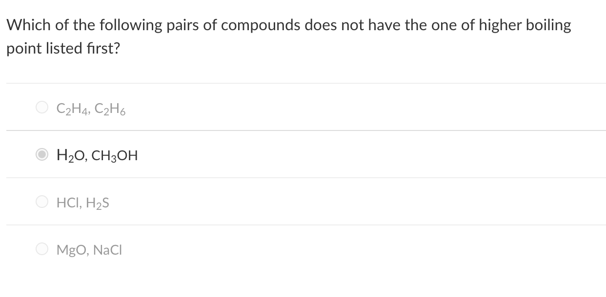 Solved Which of the following pairs of compounds does not Chegg