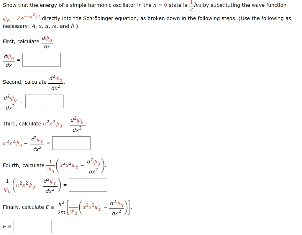 Solved Show That The Energy Of A Simple Harmonic Oscillator | Chegg.com