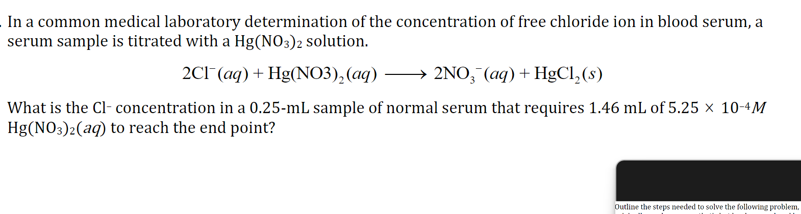 Solved Outline the steps needed to solve the following | Chegg.com